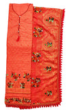 AAHIRA Women Jam Cotton Unstitched Salwar Suit Dress Material With Heavy Embriodery And Phulkari Dupatta(Free Size, Vidhya)