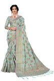 Divine International Trading Co Women's Chanderi Saree With Blouse Piece
