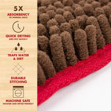 My Doggy Place Dog Towel - Super Absorbent Microfiber Towel with Hand Pockets - Dog Bathing Supplies - Quick Dry Shammy Towel - Washer and Dryer Safe - Brown - 30 x 12.5 in