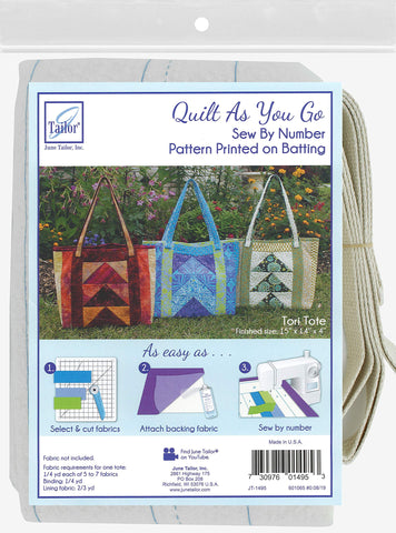 Quilt As You Go Tote Bag - Tori - 1/pack