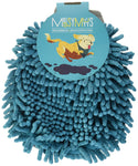 Messy Mutts Microfiber Grooming Mitt | Chenille Microfiber Dog Shammy Mitt | Machine Washable Paw Cleaner | Blue