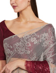 RIVER Women's Nylon Saree With Blouse (RS2SVSR238C_Red_One Size_Red)