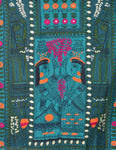 tweedle Chanderi Phulkari/Fulkari Dupatta for Women in Madhubani Kantha Embroidery