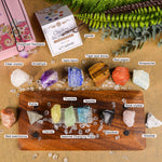 AOOVOO 17Pcs Crystals and Healing Stones, 14Pcs Real Raw Chakra Stones Set, Selenite Charging Plate, Amethyst Necklace, Rose Quartz, Gift Box, Guide for Beginners, Collection, Meditation, Yoga, Lady Crystals Set