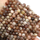 ABCGEMS Madagascan Rainbow Sunstone Beads (Gorgeous Shimmery Golden-Brown Overtones) Healing Crystal Stone Ideal for Bracelet Necklace Ring DIY Jewelry Making Craft Men Women Smooth Round 8mm Rainbow Sunstone (From Madagascar)