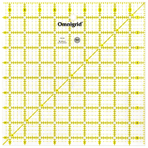 Omnigrid R95 9.5" x 9.5" Omni Grid Ruler, 9-½" x 9-½", Multicolor