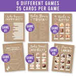 75 Rustic Baby Shower Games Gender Neutral - 6 Games Double Sided, Who Knows Mommy Best Baby Shower Game Funny, Baby Shower Advice Cards, etc, Baby Prediction And Advice Cards, Gender Reveal Games