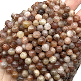 ABCGEMS Madagascan Rainbow Sunstone Beads (Gorgeous Shimmery Golden-Brown Overtones) Healing Crystal Stone Ideal for Bracelet Necklace Ring DIY Jewelry Making Craft Men Women Smooth Round 8mm Rainbow Sunstone (From Madagascar)