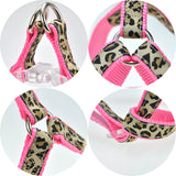 Mile High Life Dog Collar, Harness and Leash | Leopard Design | Perfect Accessory for Walking Your Dog Medium Neck 13"-17" Pink
