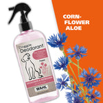 Wahl Cornflower Aloe Pet Deodorant Spray for All Dogs & Cats – Clean Fresh Smell Refreshes & Deodorizes – 8 oz - Model 820009A