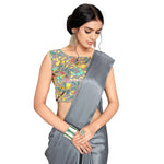 Cloud walker Women Soft Satin Silk Saree With Digital Printed Unstiched Blouse Piece(5.5m Saree +0.8m Blouse Piece).