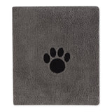 The Original Dirty Dog Shammy Ultra Absorbent Microfiber Quick Drying Towel & Bone Dry Pet Grooming Towel Collection Absorbent Microfiber X-Large, 41x23.5, Embroidered Gray