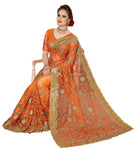 PANASH TRENDS Women's Net Heavy Embroidery Saree Unstitched Blouse