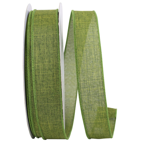 Reliant Ribbon 92573W-043-09K Everyday Linen Value Wired Edge Ribbon, 1-1/2 Inch X 50 Yards, Moss
