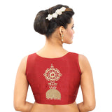 Madhu Fashion Women's Raw Silk Sleevesless Blouse