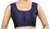 Madhu Fashion Womens Poly Raw Silk Embroidered Sleeveless Readymade Saree Blouse
