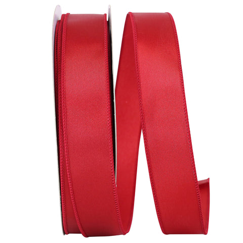 Reliant Ribbon 92575W-908-09K Satin Value Wired Edge Ribbon, 1-1/2 Inch X 50 Yards, Scarlet