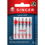 SINGER Leather Sewing Machine Needles, Size 90/14, 100/16-5 Count Set of 5, 90/14 (3), 100/16 (2) 5.0
