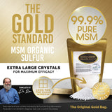 Gold Standard Organic Sulfur Crystals 6lb - 99.9% Pure MSM Crystals - Largest Granular Flakes Available - 3rd Party Tested 1 Pound (Pack of 6)
