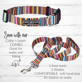 Lucky Love Dog Collars |Girl or Boy Dog Collar for Small Dogs - Rainbow Stripes - Hippie, Small… Only Collar Hippie Collar