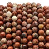 ABCGEMS Morgan-Hill California White-Lace Poppy Jasper Beads (Gorgeous Crystal Quartz Inclusion) Healing Crystal Stone Ideal for Bracelet Necklace Ring DIY Jewelry Making Men Women Smooth Round 8mm White-Lace Poppy Jasper (From USA)