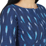 JISB Women's Ikkat Cotton Elbow Length Sleeve Blouse