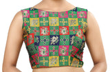 Madhu Fashion Women's Brocade Sleeveless Readymade Blouse