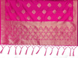 MIMOSA Women's Floral Art Silk Dupatta (DVN-05-Rani_Dark Pink_Free Size)
