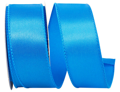 Reliant Ribbon 92575W-913-09F Satin Value Wired Edge Ribbon, 1-1/2 Inch X 10 Yards, Turquoise
