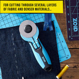 Zoid 60mm Rotary Cutter with Grip, Fabric Cutter Wheel, Rotary Cutter Blade, Craft Cutting Tool, Freehand Tool For Dense Fabrics,Denim, Corduroy and Multiple Projects, Soft-Touch Handle