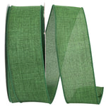 Reliant Ribbon Everyday Linen Value Wired Edge Ribbon, 2-1/2 Inch X 50 Yards, Emerald