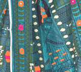 tweedle Chanderi Phulkari/Fulkari Dupatta for Women in Madhubani Kantha Embroidery