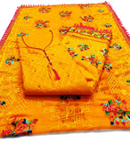 AAHIRA Women Jam Cotton Unstitched Salwar Suit Dress Material With Heavy Embriodery And Phulkari Dupatta(Free Size, Vidhya)